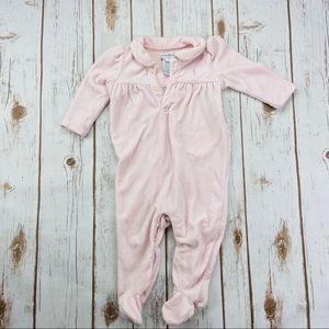 Ralph Lauren Pink Velour Footed One Piece Outfit
